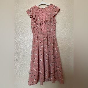Girls Pink Floral Dress